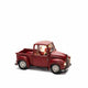 LED Dekoleuchte Pick-up mit Weihnachtsmann batteriebetrieben Rot, roter Retro-Pick-up mit beleuchtetem Weihnachtsmann
