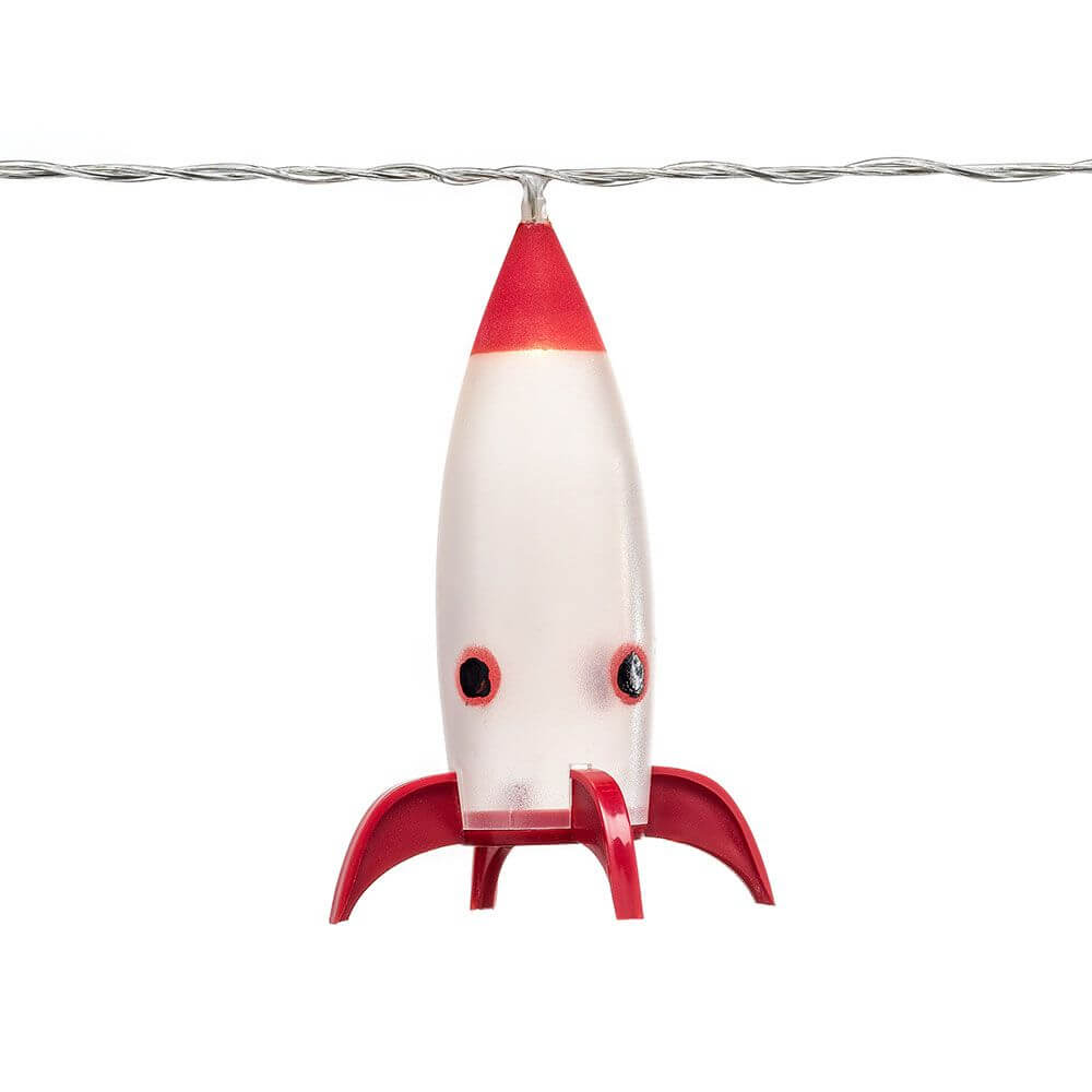LED Dekolichterkette Raketen Maße: B: 8cm H: 11cm 8 Warmweiße Dioden, dekorative Rakete auf Lichterkette