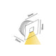 LED Downlight Signal IP65 3W 3000K Dimmbar Grau technische Zeichnung mit Abmessungen.