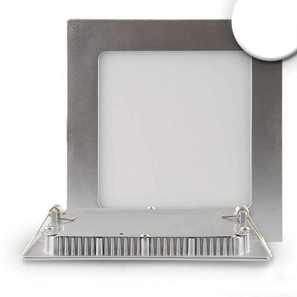 LED installationspanel 19 x 19 cm fladt vinkel sølv dæmpbar 15w neutral hvid