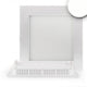 LED Einbaupanel 19 x 19cm flach eckig weiß Dimmbar 15W Neutralweiß mit Trafo und Stecksystem, lichtdurchlässiger Rahmen.