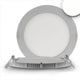 LED Einbaupanel Ø 15cm flach rund silber Dimmbar 9W Neutralweiß, slim design with silver finish and dimmable feature.