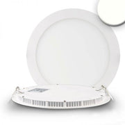 LED Einbaupanel Ø 22,5cm flach rund weiß 18W Neutralweiß Rückansicht mit Treiber.