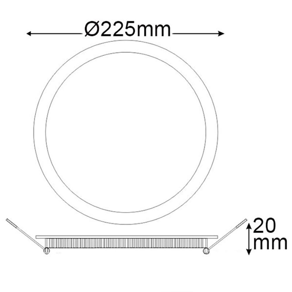 Panneau d'installation LED Ø 22,5 cm blanc plat blanc 18W blanc neutre