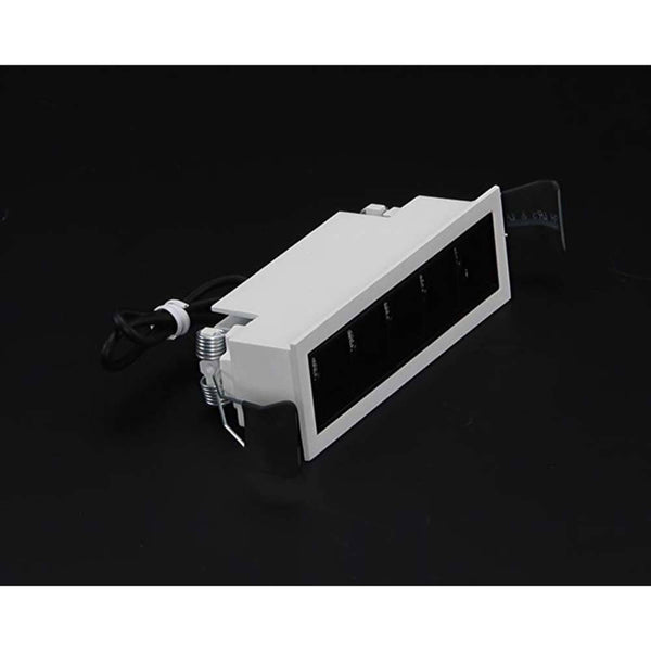 LED Einbau-Rasteleuchte Line 640lm 5x2W Warmweiß, rechteckige Deckeneinbau-Leuchte mit schwarzem Reflektor