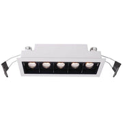 LED Recessed louver light Line 640lm 5x2W warm white with modern design and black reflector.