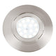 LED Einbaulampe Movibile IP44 Nickel mit schwenkbarem Kopf und satinierter Diffusor.