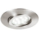 LED Einbaulampe Movibile IP44 Nickel mit schwenkbarem Kopf und satinierter Diffusor für gleichmäßiges Licht.