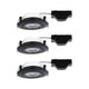 LED Einbauleuchte 3er-Set schwenkbar Schwarz-Matt - flexible Einbaustrahler im attraktiven Design.