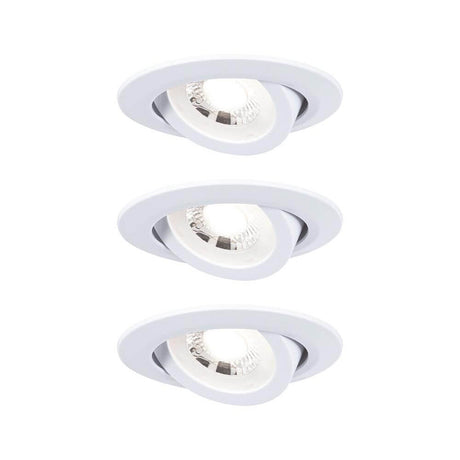 LED Einbauleuchten 3er-Set schwenkbar Rund 8,2cm Weiß-Matt - kompakte und blendfreie Einbaustrahler.