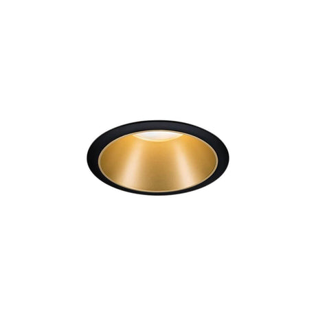 LED Einbauleuchte Cole LED Basis-Set Schwarz, Gold IP44 mit mattem Goldreflektor und blendfreier Beleuchtung.