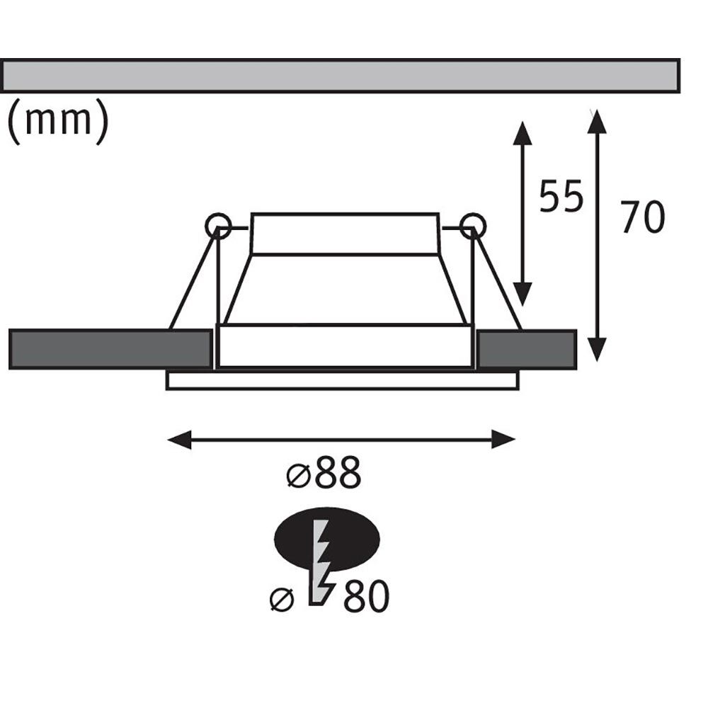 LED Einbauleuchte Cole LED Basis-Set Schwarz, Gold IP44  Paulmann   