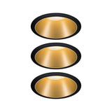 Einbauleuchte Cole in Schwarz und Gold, 3er Set, blendfreie LED-Beleuchtung, stilvolles Design für moderne Räume.