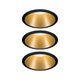 LED Einbauleuchte Cole LED Basis-Set Schwarz, Gold IP44 in eleganten runden Design mit goldenen Reflektoren.