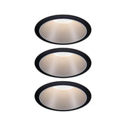 LED Einbauleuchte Cole Basis-Set 8,8cm Schwarz, Silber – moderne und blendfreie Deckenbeleuchtung in elegantem Design.