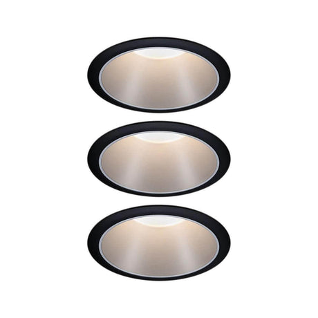 LED Cole recessed light base set 8.8 cm black, silver – modern and glare-free ceiling lighting in an elegant design.