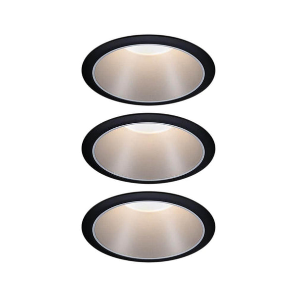LED Cole recessed light base set 8.8 cm black, silver – modern and glare-free ceiling lighting in an elegant design.