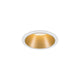 Alt Tag: LED Einbauleuchte Cole Basis-Set Rund Weiß, Gold in Weiß mit goldener Innenfläche, mattes, zurückgesetztes LED-Coin für blendfreie Deckenbeleuchtung