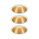 LED Einbauleuchte Cole Basis-Set Rund Weiß, Gold – drei eingelassene weiße Leuchten mit goldener Innenfläche, blendfreie, matte Beleuchtung