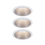 LED Einbauleuchte Cole LED Basis-Set Warmweiß Silber, 3 flache Einbaustrahler für blendfreies Licht