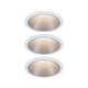 LED Einbauleuchte Cole Basis-Set in silber mit warmweißem Licht, ideale blendfreie Beleuchtung für Deckeninstallationen.