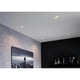 LED Einbauleuchten Cole in warmweißem Licht, elegant im Wohnzimmer, setzen stilvolle Akzente an der Decke.