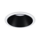 LED Einbauleuchte Cole LED Rund 8,8cm Weiß, Schwarz auf mattem schwarzen Hintergrund.