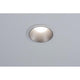 LED Einbauleuchte Cole LED Rund 8,8cm Weiß, Silber in Decke eingebaut, blendfreies Licht auf matter Oberfläche.