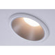 LED Einbauleuchte Cole LED Rund 8,8cm Weiß, Silber, eingebaut in Decke mit blendfreier Beleuchtung.