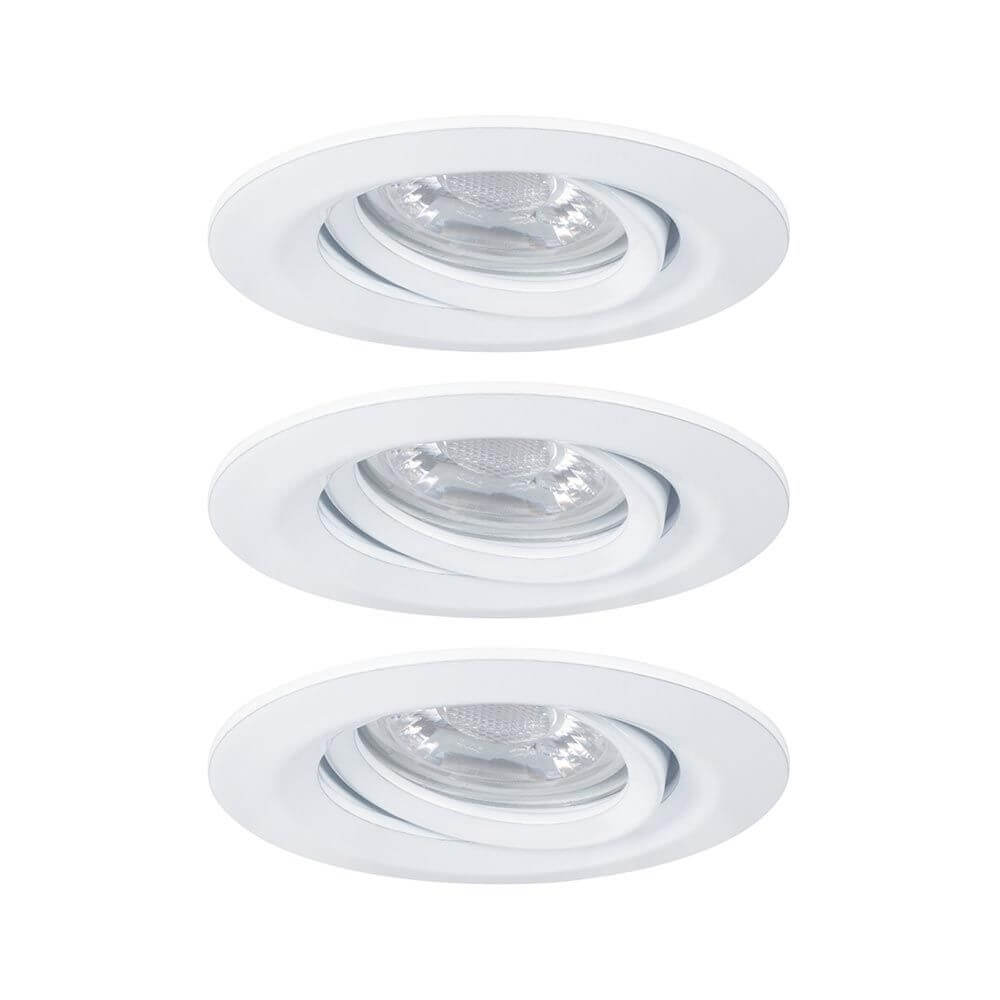 LED Einbauleuchte Nova Mini Plus Basis-Set 66mm 15° Dimmbar - schwenkbare Einbauleuchten in Weiß matt.
