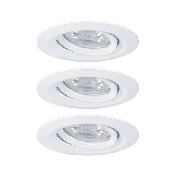 LED Recessed light Nova Mini Plus basic set 66mm 15° dimmable - swiveling recessed lights in matt white.