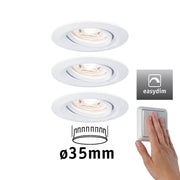 LED Einbauleuchte Nova Mini Plus Basis-Set 66mm 15° Dimmbar mit EasyDim-Funktion und 35mm Coins.