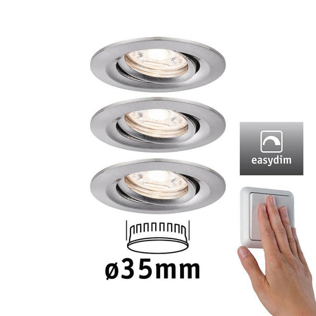LED Luminaire encastrable Nova Mini Plus LED kit de base rond 66 mm 15° avec fonction EasyDim et 35 mm Coins