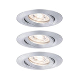 LED Einbauleuchte Nova Mini Plus LED Basis-Set Rund 66mm 15° Alu  Paulmann   