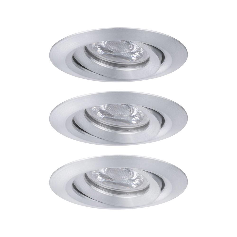 LED Einbauleuchte Nova Mini Plus LED Basis-Set Rund 66mm 15° Alu  Paulmann   