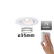LED Einzelleuchte Nova Mini Plus Weiß-Matt mit EasyDim-Funktion und 35mm Coin zur stufenlosen Dimmung.