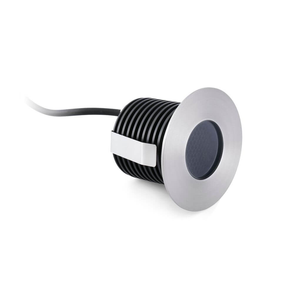 LED Einbauleuchte GRUND 36° 3000K IP67 Nickel-Matt für elegante und moderne Beleuchtung.