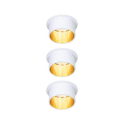 LED Einbauleuchte Gil Basis-Set Rund Dimmbar im 3er-Set in Weiß matt und Gold.