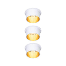 LED Einbauleuchte Gil Basis-Set Rund Dimmbar im 3er-Set in Weiß matt und Gold.