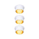 LED Einbauleuchte Gil Basis-Set Rund Dimmbar im 3er-Set in Weiß matt und Gold.
