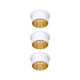 LED Einbauleuchte Gil Basis-Set Rund Dimmbar im 3er-Set mit weißem und goldfarbenem Design