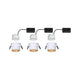 LED Einbauleuchte Gil Basis-Set Rund Dimmbar in Weiß matt und Gold im 3er-Set mit Dekozylinder.