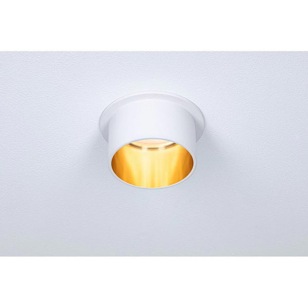 LED Einbauleuchte Gil Basis-Set Rund Dimmbar in Weiß matt mit goldener Innenseite