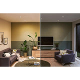 Wohnzimmer mit dekorativen LED Einbauleuchten Gil und modernen Möbeln in neutralen Farben.