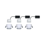 LED Einbauleuchte Gil Basis-Set Rund 3er-Set in Weiß matt mit dekorativen Strahlern.
