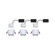LED Einbauleuchte Gil Basis-Set Rund mit Stufen-Dimmer in Weiß matt und gebürstetem Eisen.