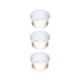 LED Einbauleuchten Gil Basis-Set rund in Weiß mit gebürstetem Eisen, dimmbar und blendfrei.