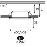 LED Einbauleuchte Gil Schwarz, Weiß IP44