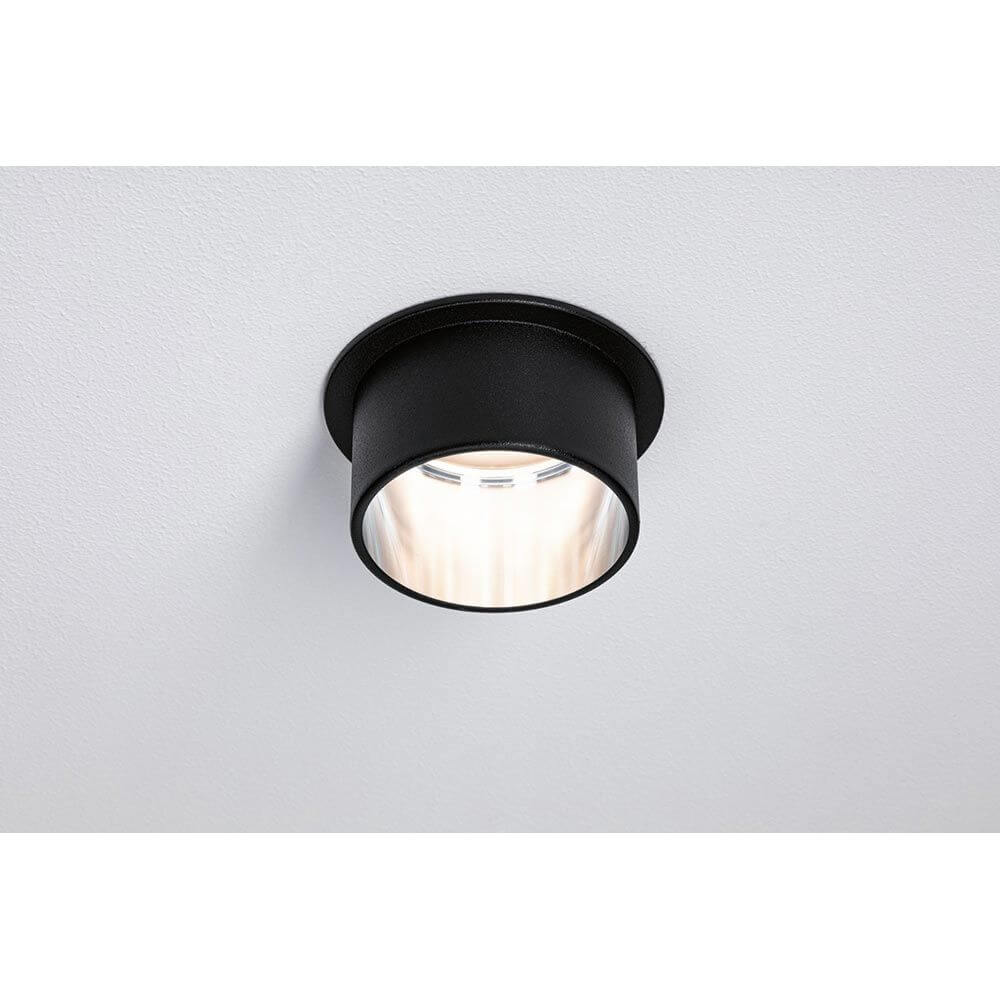 LED Einbauleuchte Gil Ø 68mm mit 3 Stufen-Dimmer in Schwarz matt, ideal für blendfreies Licht und Dekoration.
