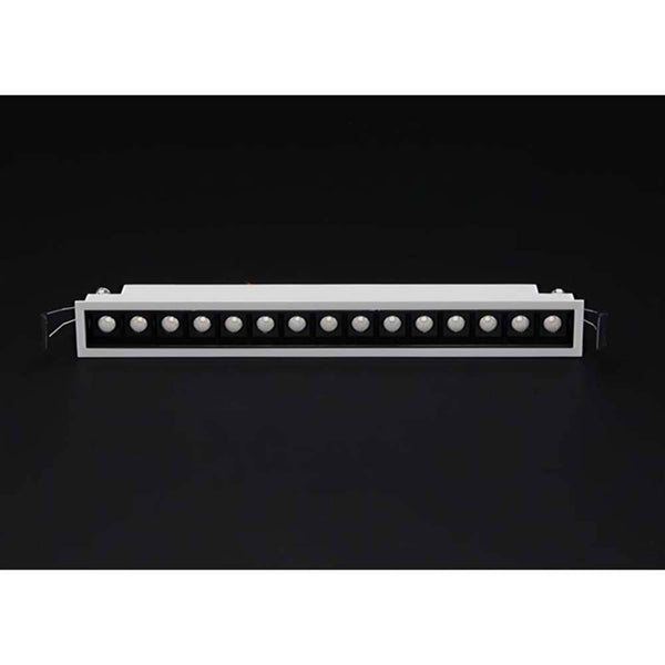 LED Raster-Einbauleuchte Line 1895lm 15x2W Warmweiß, rechteckige Deckenleuchte mit weißem Rahmen